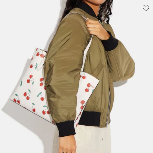 NWT Coach Mollie Lg Tote Bag with Cherries Sold do not purchase - Picture 2 of 6